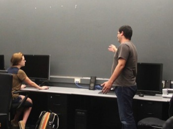 Coates entangled wall envisionment: photograph of undergraduate research/teaching lab before augmentation
